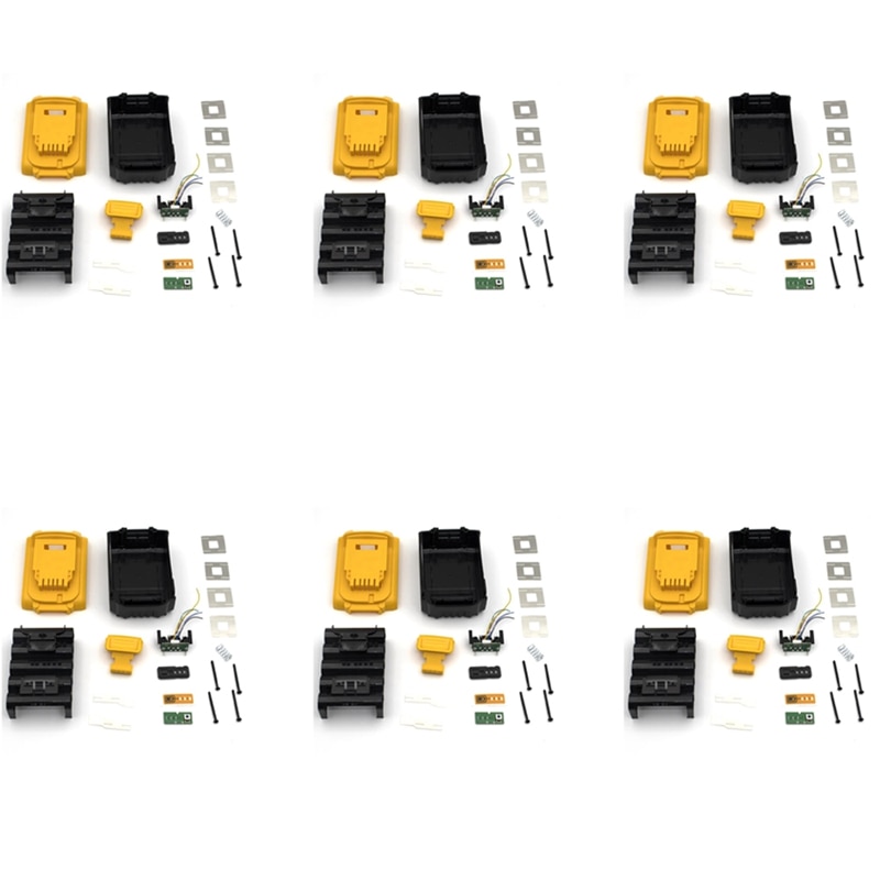 6X DCB200 Li-Ion Battery Plastic Case PCB Charging Protection Circuit Board Shell For Dewalt 18V 20V DCB183 Battery