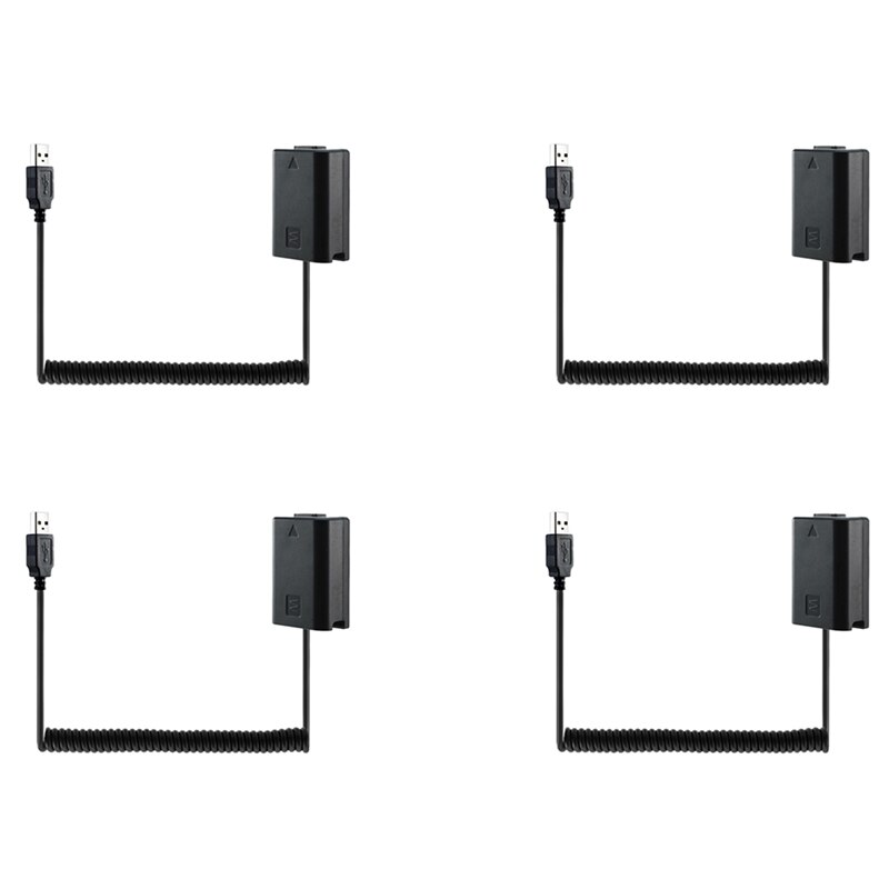 4X USB Charging Cable NP-FW50 Dummy Battery Spring Wire For Sony A7 A7R A7S A7M A7II A7S2 A7M2 A7R2 A6500 DC Coupler