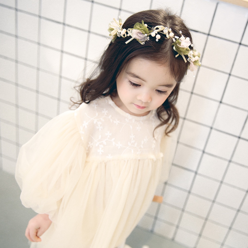Fashion Girl Princess Dress Baby Girl Lace Embroidery Dress VestidoChildren Fluffy Yarn Dress Kids Birthday Party Wedding 1-8Y