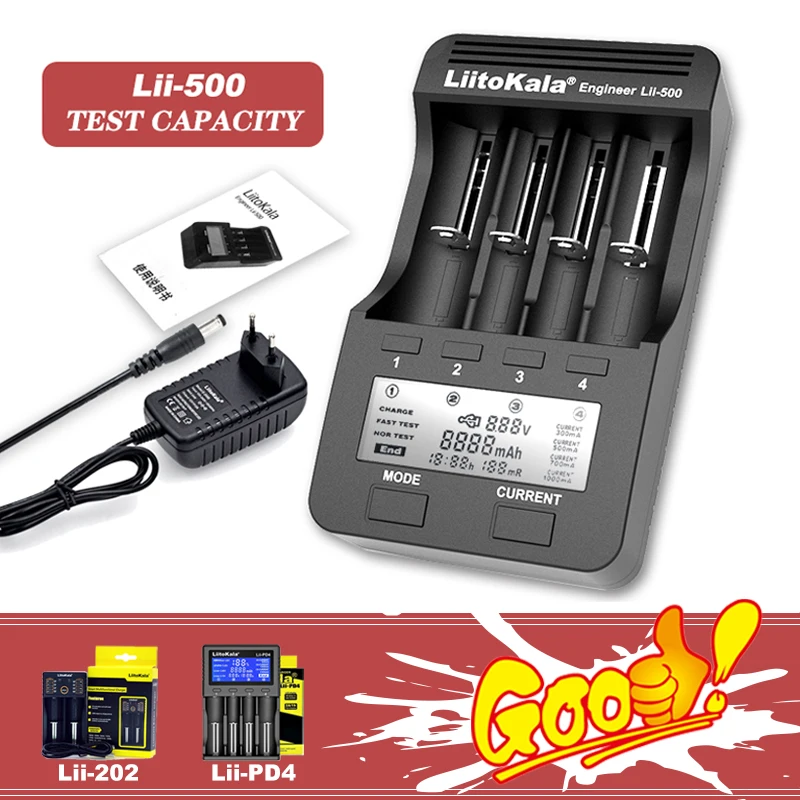 Liitokala Lii-500 lii-202 Lii-PD4 Battery Charger  3.7V 1.2V 18650 22650 20700 10440 14500 26650 AA