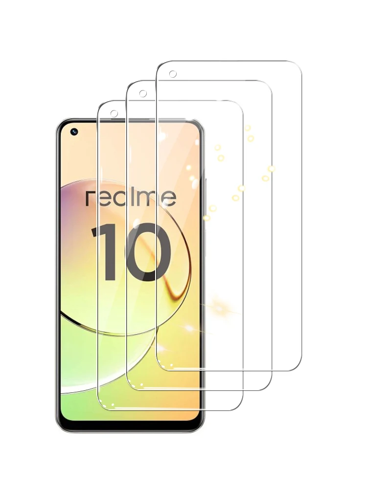 3Pcs Tempered Glass For Realme 7 8 9 Pro 10 Glass Screen Protector For Realme 7i 8i 9i Glass