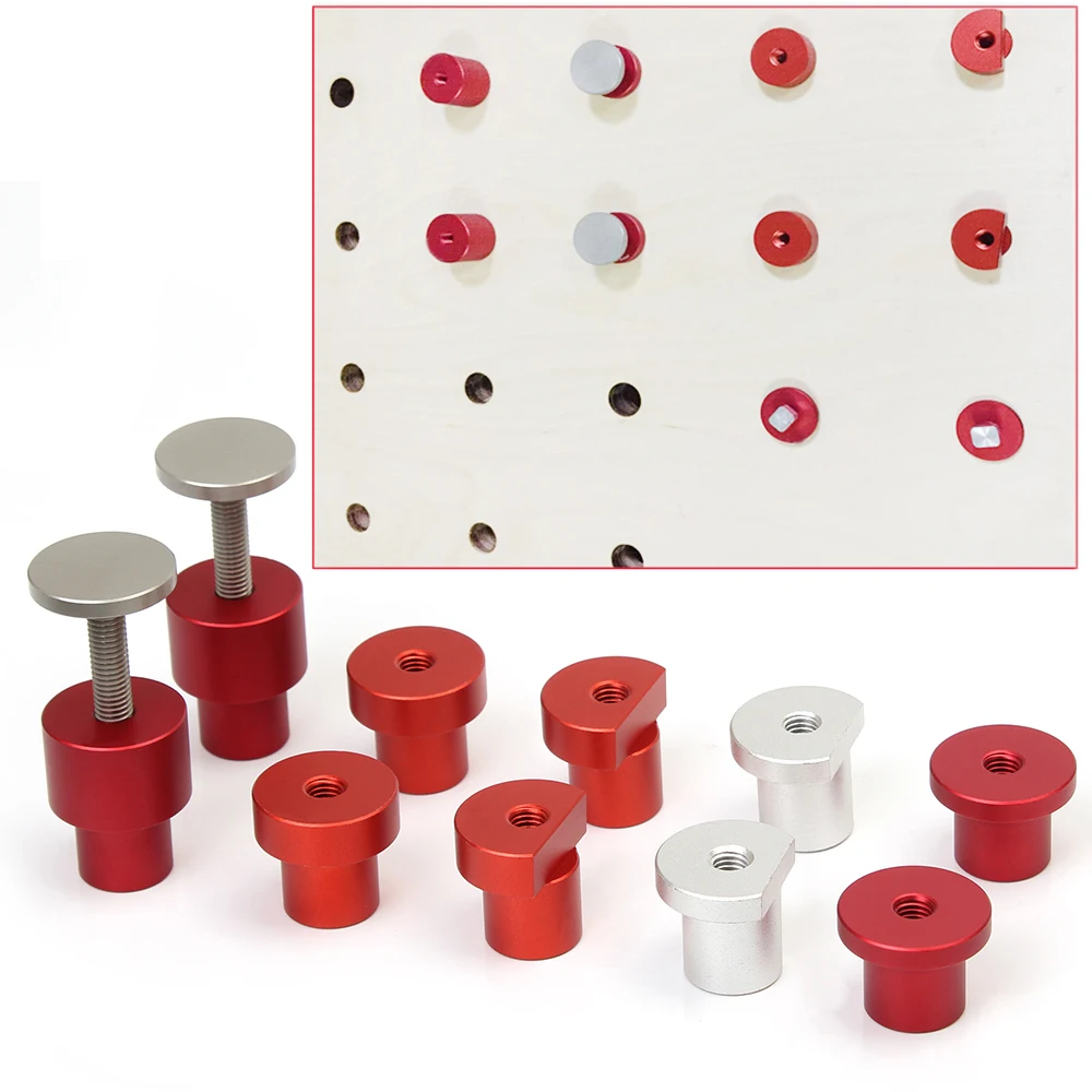Workbench Table Peg lift Heighten Bench Clamp for 20mm Dog Hole Brake Stops Precision Aluminum Alloy