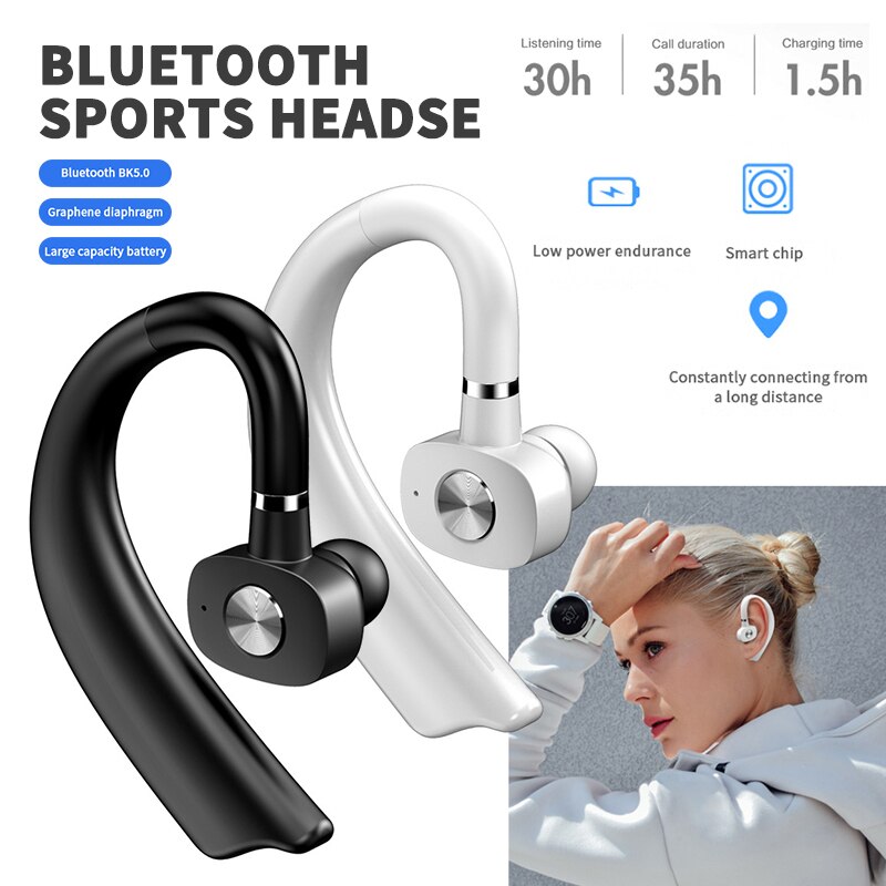 Wireless Earphone Waterproof Headphone Sports Earbuds Portable Business Headset With 180 Degrees Rotation For Phone
