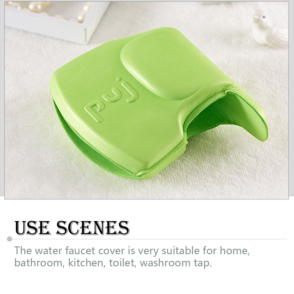 Water Faucet Cover Silicone Bath Tub Tap Corner Baby Safety Protector Home Hotel Kitchen Washroom Kids Guard Green