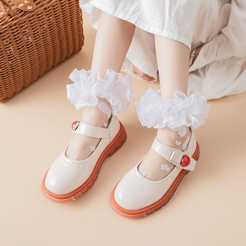 Cotton Eyelet Flower Socks Toddler Baby Child Girls Ruffle Lace Ankle Cotton Dress Socks Princess Summer