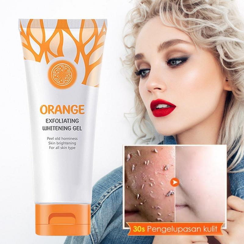 Orange Peeling Gel Skin Face Hands Body Dark Spot Brighten Orange Exfoliating Whitening Gel Skin Whitening Body Peeling Gel