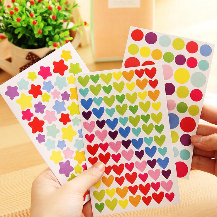 free shipping 20packs Small fresh FUNNY color love five-pointed star paper decoration stickers day stickers