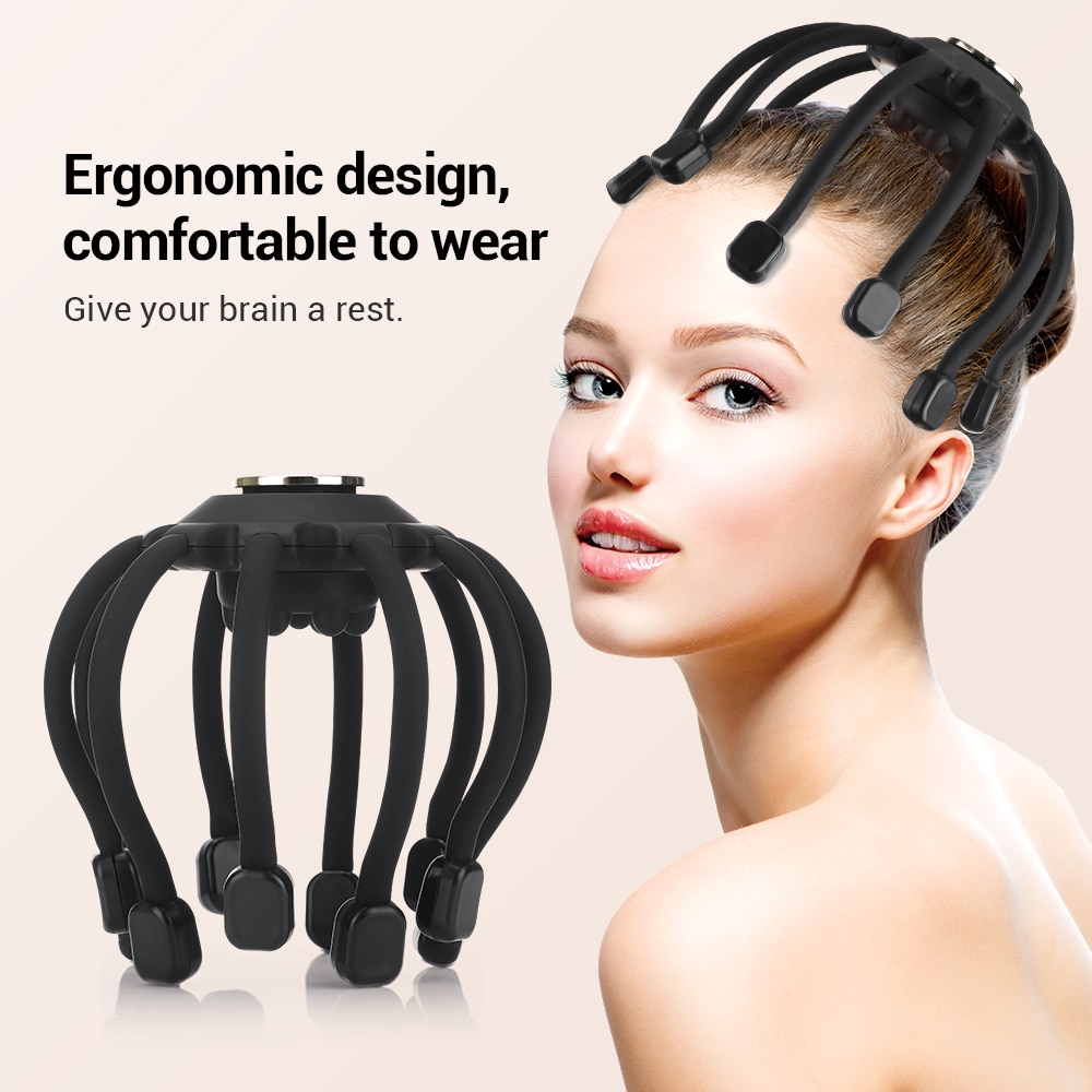Head Scalp Massager Anti Stress Electric Claw Hair Massage Bluetooth Music Therapeutic Scratcher Bluetooth Relieve Head Fatigue