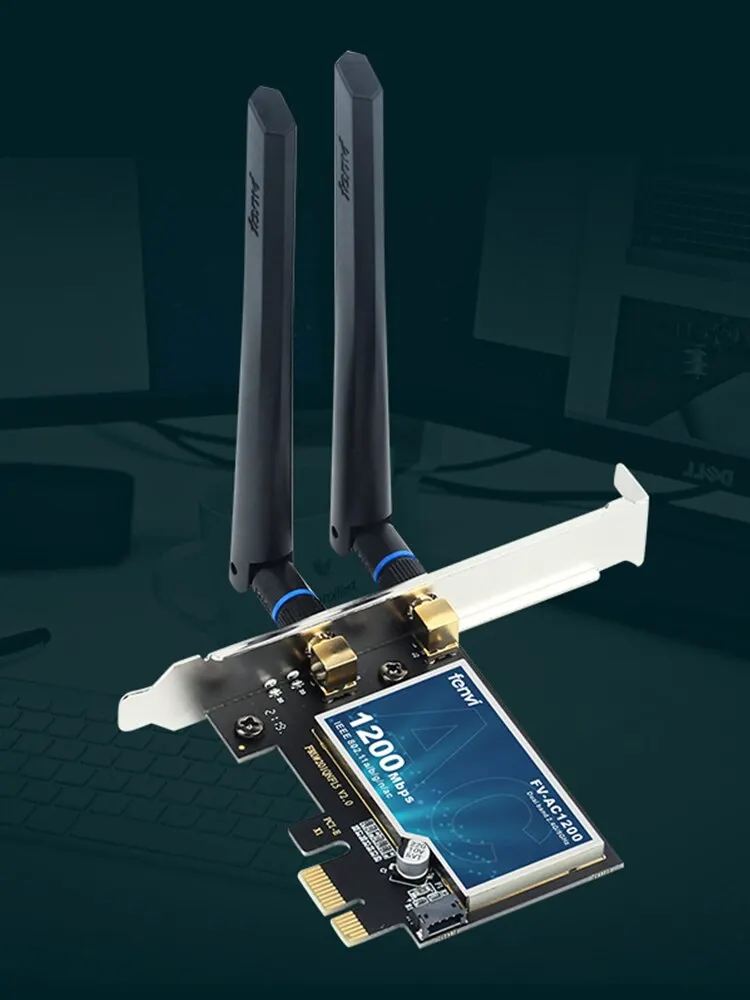 FENVI 1200Mbps Wireless WiFi Card PCIE Adapter FV-AC1200 Dual Band 2.4Ghz/5Ghz 802.11AC For