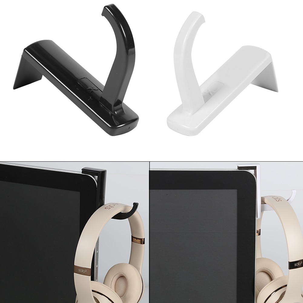 Universal Headphone Holder Hanger Wall PC Monitor Stand Durable Headset Hanger PC Monitor Holder Stand Mounted Hook Display