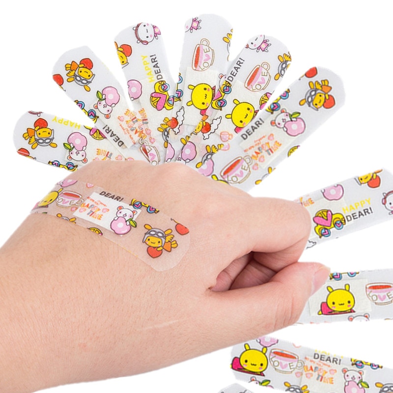 100pcs/set Cute Cartoon Band Aid Breathable Medical Patch First Aid Wound Adhesive Bandages Travel Sports Skin Curitas Plaster