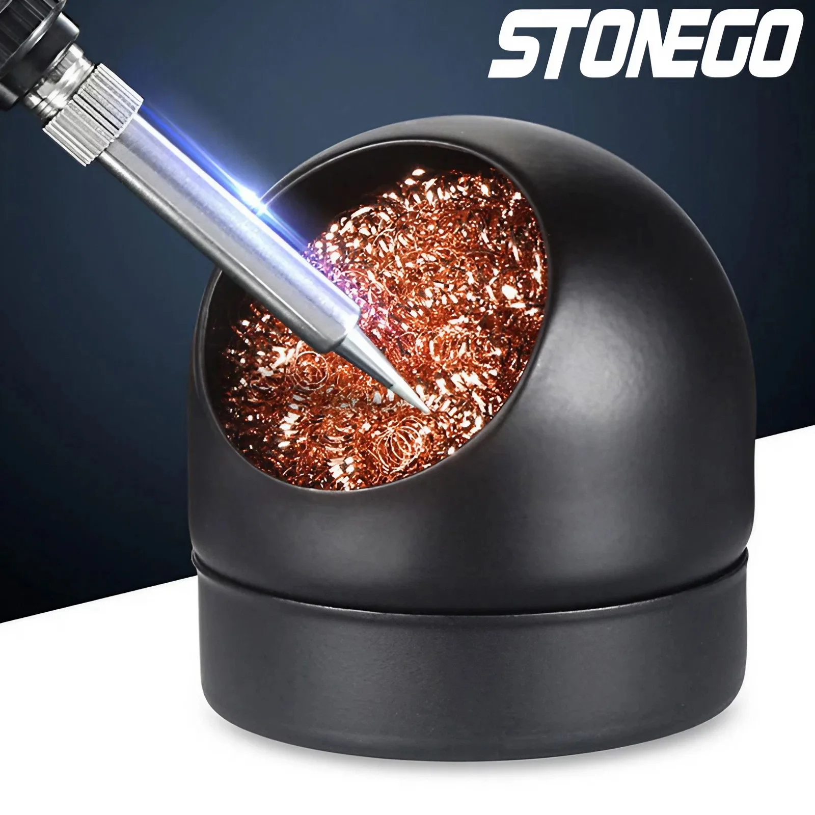 STONEGO Metal Wire Stand Welding Desoldering Solder Iron Tip Dross Cleaner Cleaning Steel Ball Mesh