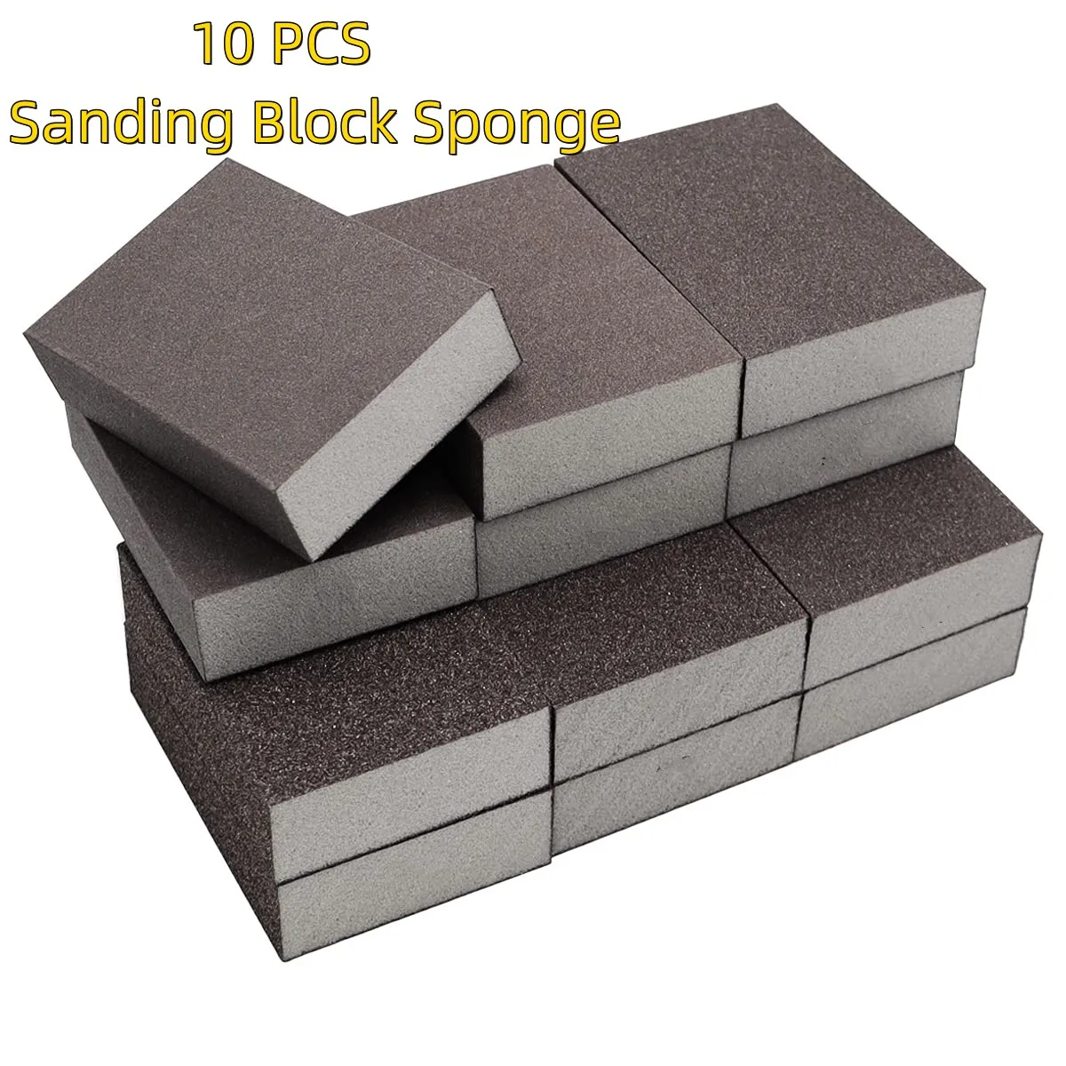 10 Pack Sanding Sponge Blocks Wet & Dry Polishing Sandpaper Abrasive Foam Pad Drywall Metal Wood