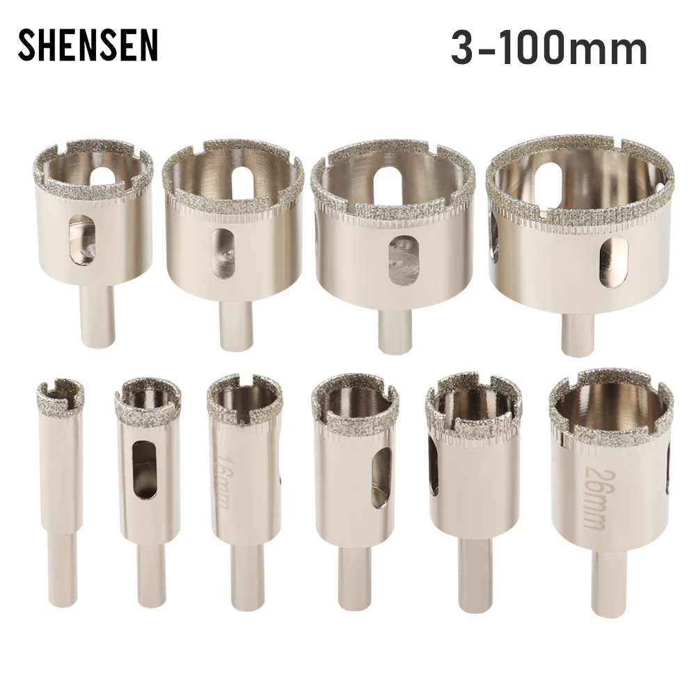 1Pc 3-100mm Glass Hole Saw Diamond Coated Drill Bits Drilling Crown for Tile Marble Ceramic Power