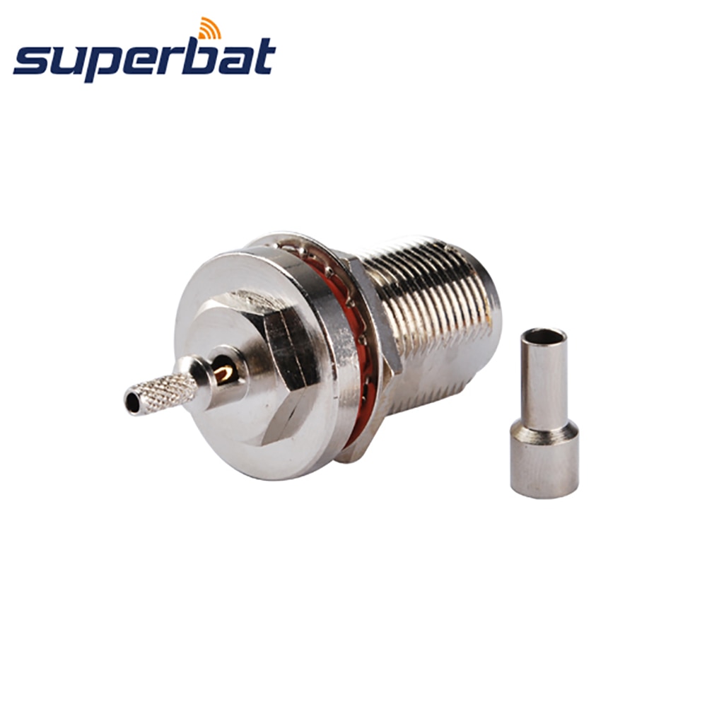 Superbat N type Female Socket Crimp with Bulkhead Straight Coaxial Connector for RG174 RG178 1.13mm,1.37mm Cable