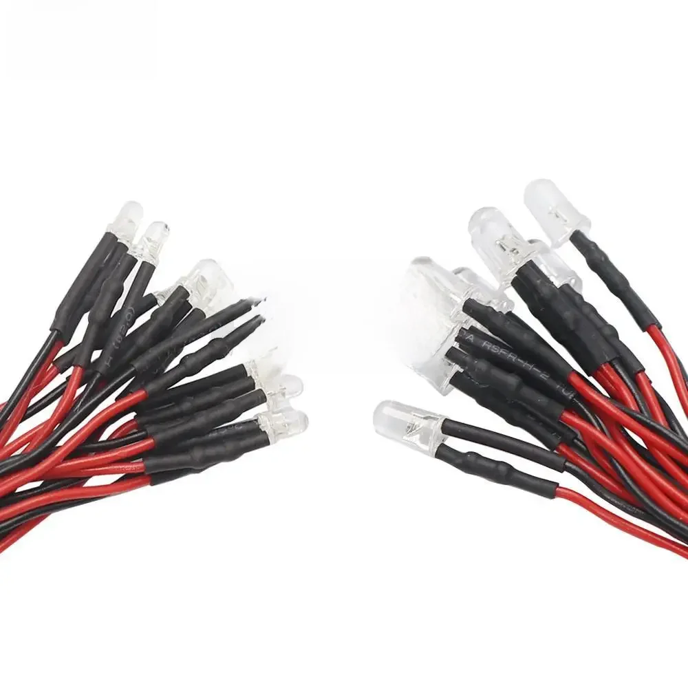 10pcs 3mm 5mm 3v-12v Led Light Red White Yellow For 1/10 Rc Crawler Car Traxxas Trx4 G63 Axial Scx10