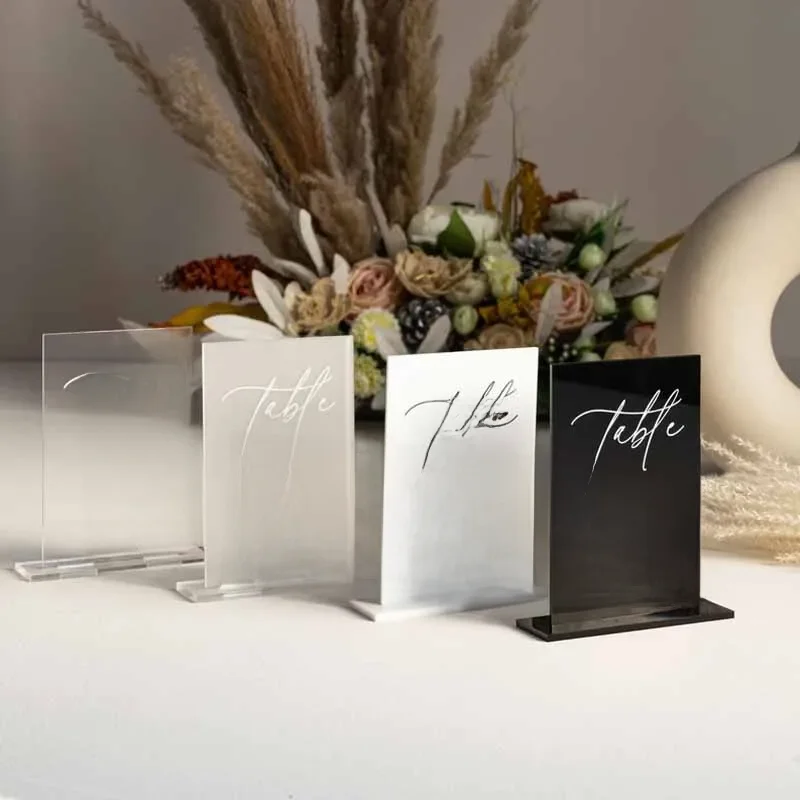 Frosted Acrylic Table Numbers  Frosted Acrylic Sign Wedding Table Decor Wedding Signage Gold Table