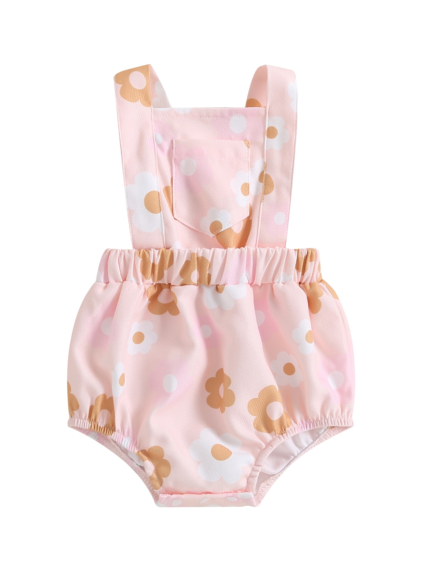 Baby Girl Summer Romper Sleeveless Sun Floral Print Elastic Waist Bodysuit Newborn Backless Overalls