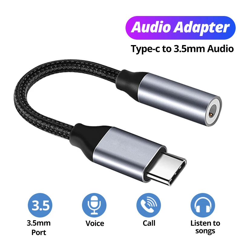 For Xiaomi Redmi Samsung Pixel USB C to 3.5mm Earphone Jack Digital Audio Adapter Converter Type C