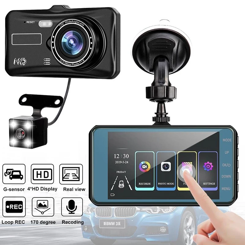 1080P Front and Rear Camera 3Inch Touch Screen Dash Cam for Car DVR Rear view Camera for Vehicle