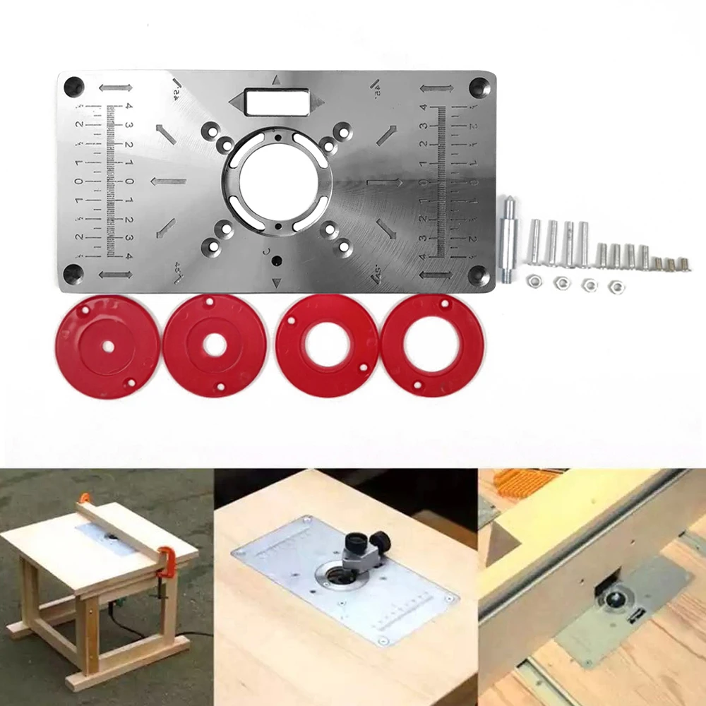 Router Table Insert Plate Woodworking Benches Aluminium Wood Router Trimmer Models Engraving Machine