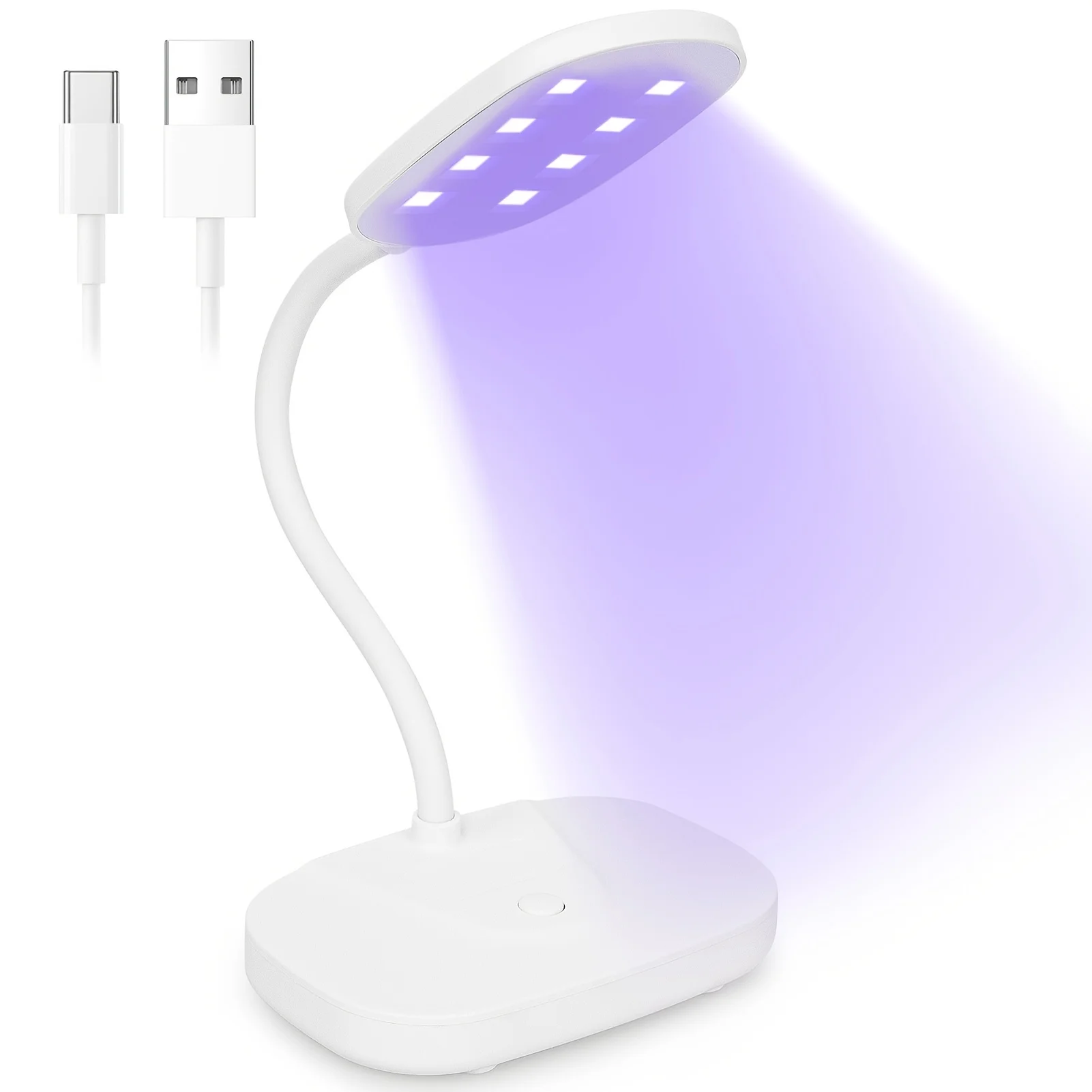 LED Nail Light Lamp Nail Dryer Portable Gooseneck Gel Light Foldable USB For Polish Drying Manicure