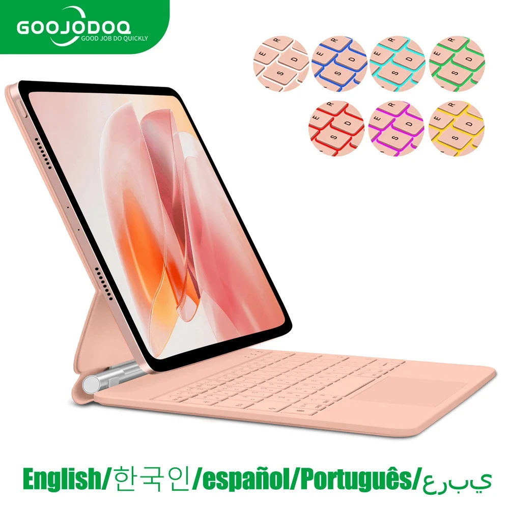 GOOJODOQ Magic Keyboard for iPad Pro 11 Inch 4th/3rd/2nd/1st Gen iPad Air 6 11 2024 Air4 Air 5