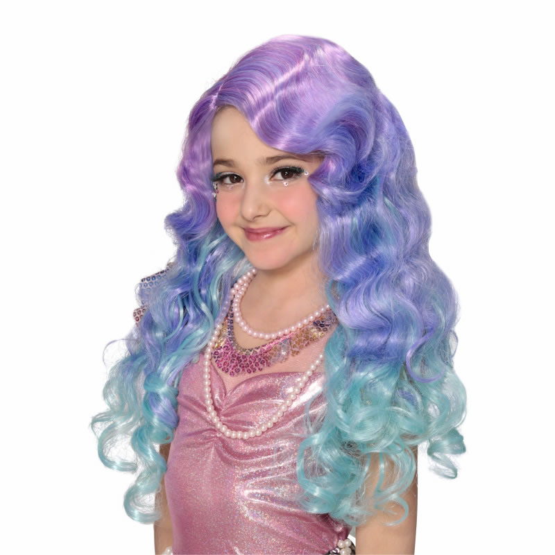 2023 Halloween Cosplay Mermaid Wig For Kid Girl
