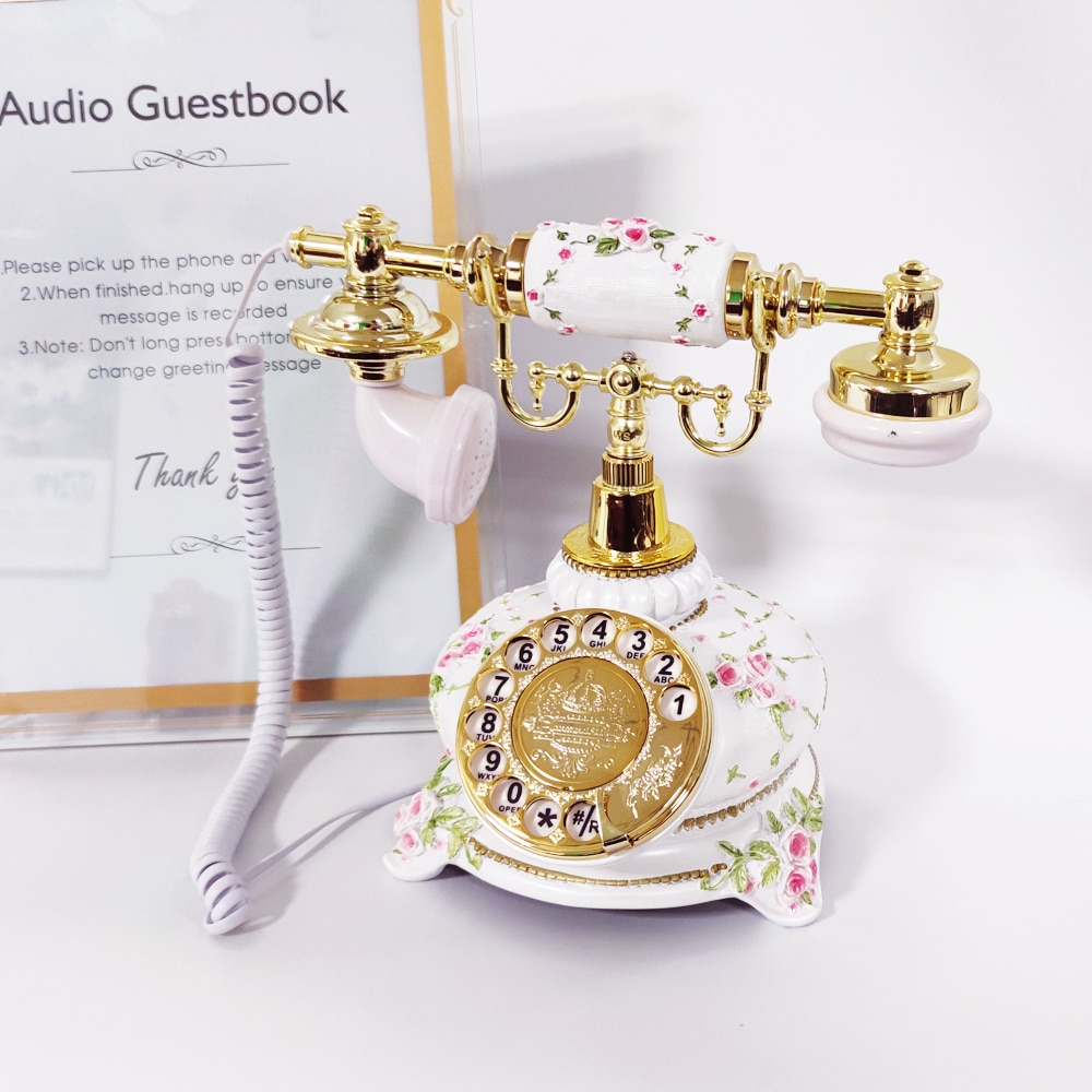 Audio Guestbook Telephone Wedding Vintage and Retro Style Audio Guestbook | Black Rotary Phone for Wedding Party Gathering