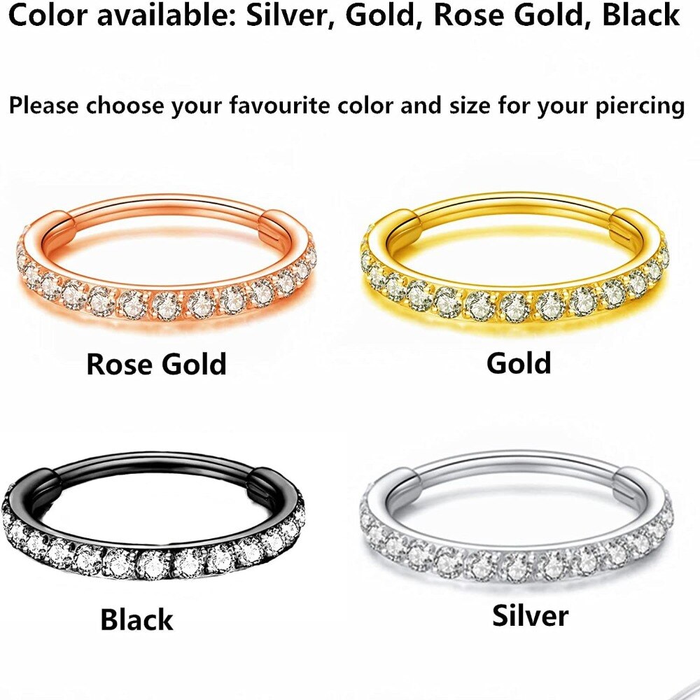 Fashion Body Piercing Jewelry Women Small Ear Studs Cartilage Helix Rhinestone Tragus Earrings