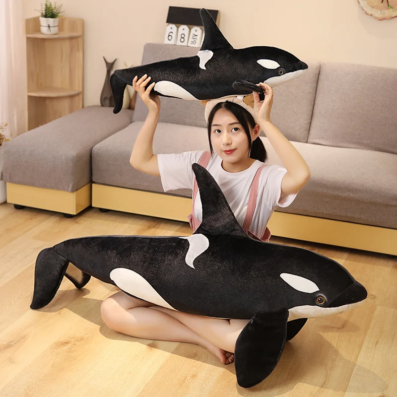 50CM Simulation Killer Whale Plush Toys Stuffed Orcinus Orca Fish Doll Shark Cartoon Soft Sleep