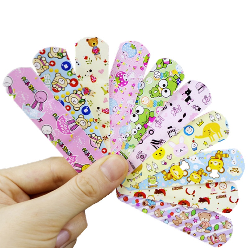 100pcs/set Kawaii Animal Prints Band Aid Cartoon Wound Plaster Medical Strips for Children Kids Adhesive Bandage First Aid Patch