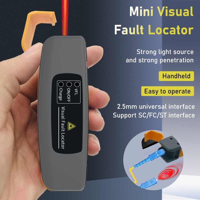 FTTH VFL 50/30/20/10/5/2MW Visual Fault Locator Fiber Optic Cable Tester 2-50Km Range Optical Fiber Equipment FTTH Red Light Pen