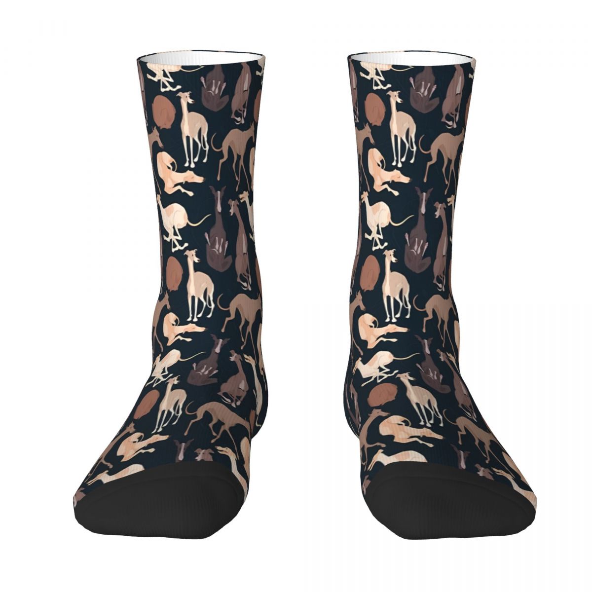Whippet Good Dark Animal Sock Socks Men Women Polyester Stockings Customizable Design