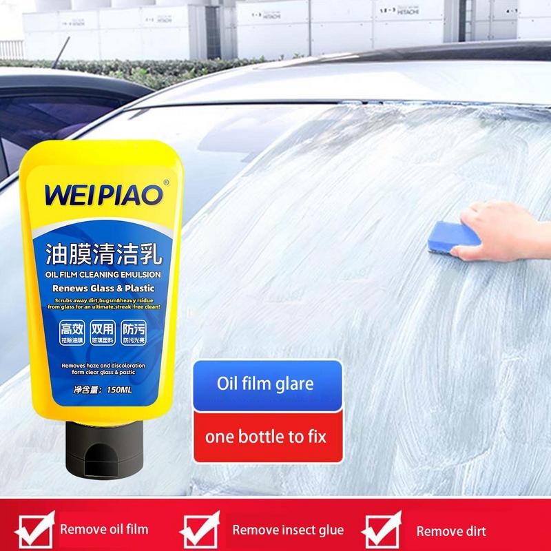 Car Glass Oil Film Remover 150ml Auto Window Front Windshield Clean Polish Paste Car Windscreen Polishing Degreaser Cleaner