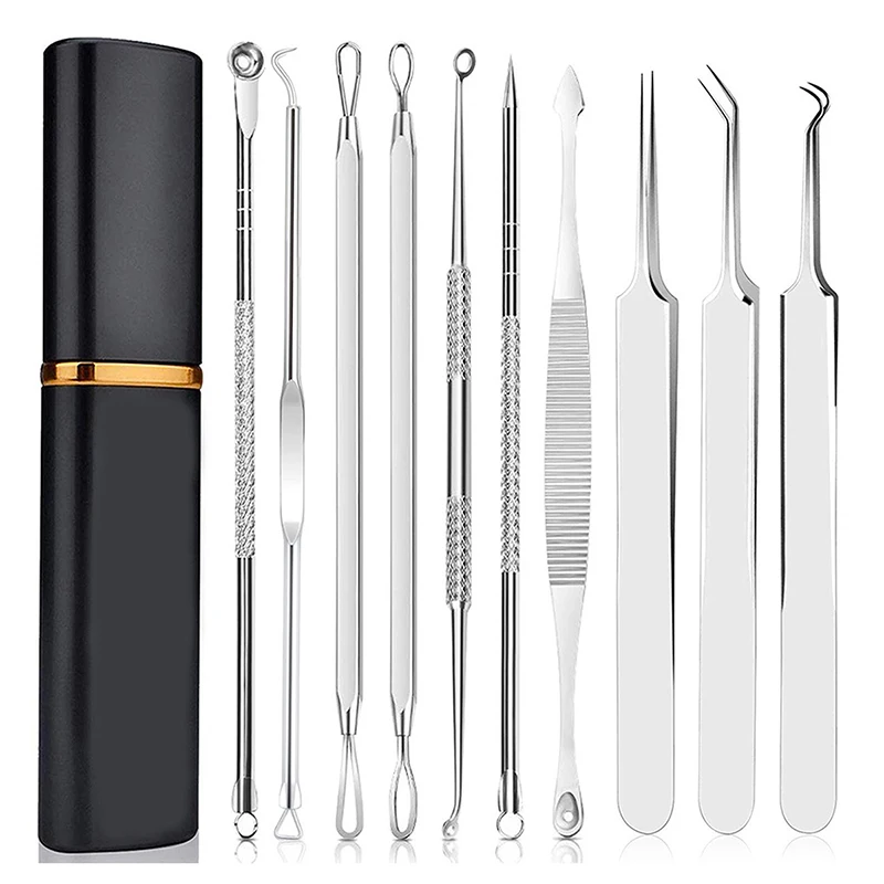 Blackhead Remover Tool10 Pcs Professional Pimple Comedone Extractor Tool Acne Removal Kit -