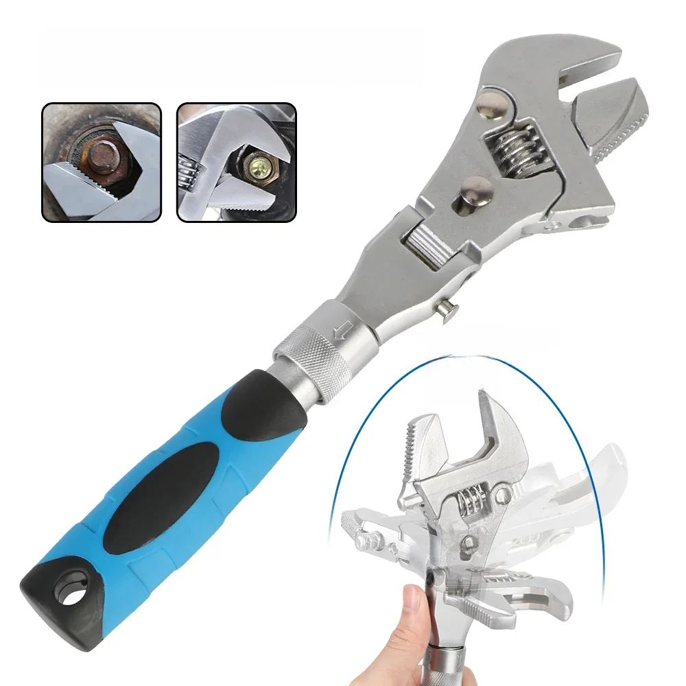 Adjustable Torque Wrench 180 Degree Folding Ratchet Wrench Household Maintenance Pulley Wrench 5 In