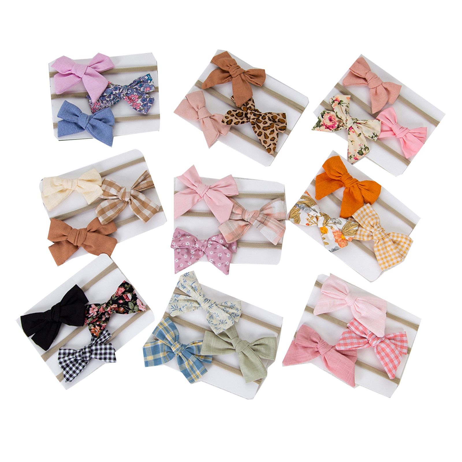 Mildsown 3pcs Baby Headbands Soft Elastic Bowknot Photo Props Hair Accessories for Infant