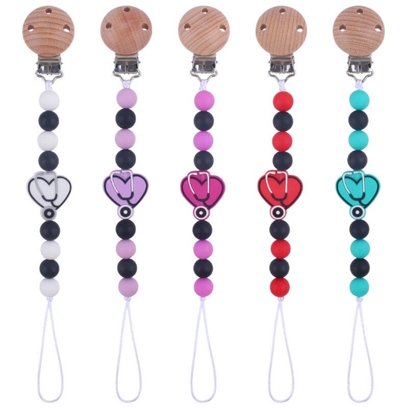 Silicone Pacifier Clip Holder Soft Flexible Paci Clip for Baby Boy&Girls Gift