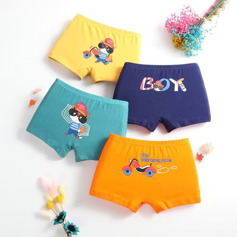 4PC Boys Underwear Children's Shorts Panties for Baby Boy Toddler Boxers Kids Teenagers Cartoon Cotton Underwear Underpants