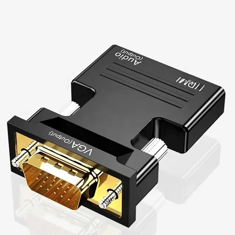 HDTV To VGA Line With Audio HDTV Compatible Converter 1080P HDMI Female Input To VGA Male Audio