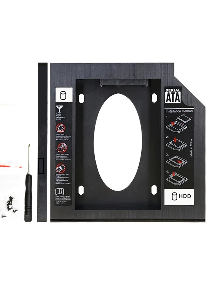 DM DW95 HDD Caddy 9.5mm Plastic Optibay SATA 3.0 Hard Disk Drive Box Enclosure DVD Adapter 2.5 SSD