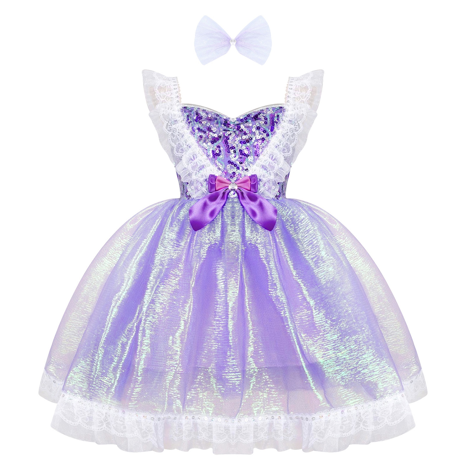 Kids Girls Birthday Party Vestido Ball Gown Sparkly Sequin Ballet Tutu Dress Easter Ballet Tutu Costume Stage Performance Outfit
