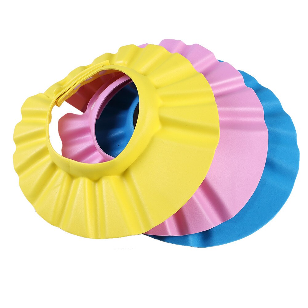2023 Hot Sale Kawaii Baby Bath Cap Visor Hat Adjustable Baby Shower Protect Eye Waterproof Shampoo Splashguard Hair Wash Shield