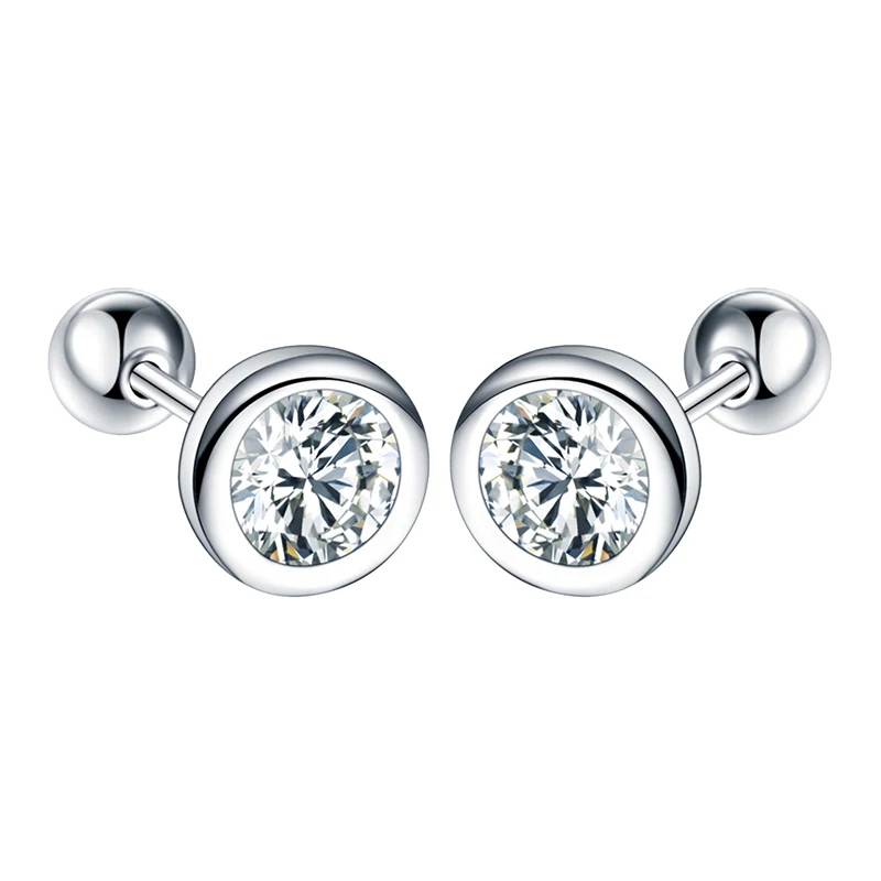 Genuine 925 Sterling Silver Lady's High Quality Fashion Jewelry Crystal Stud Earrings XY0228