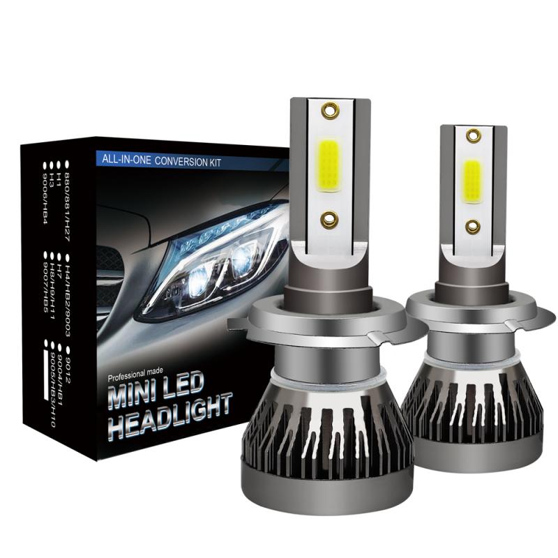 1 Pairs Headlight Bulb H7 LED Headlight Conversion Kit COB Bulb 90W 12000LM White High Power 6000K Motorcycle Car Accessories