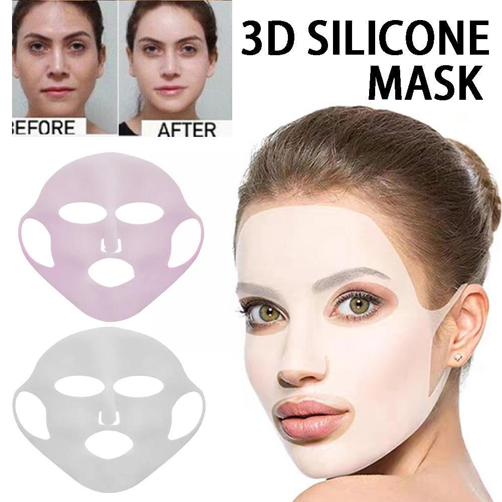 1pc Silicone Face Mask Cover Reusable Moisturizing Wrinkle V Sheet Mask Gel Fixed Anti Shape Ear Face Lifting Care Skin Fir H2E0