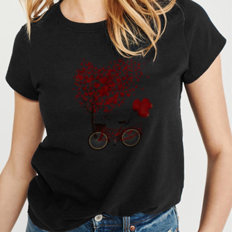 B38 Casual Summer Women T Shirts Streetwear Cute Top Clothes Funny Print Short Sleeve O-neck Graphic Designer T Shirts Women