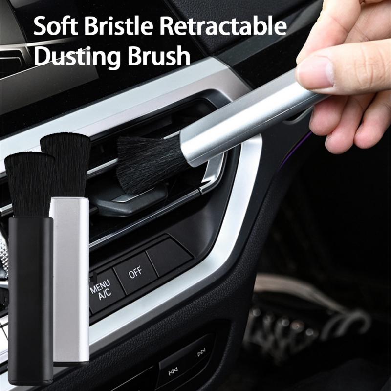 Car Conditioning Air Outlet Cleaning Brush nstrument Panel Seam Plastic Soft Brush Retractable Keyboard Brush Car Accessories