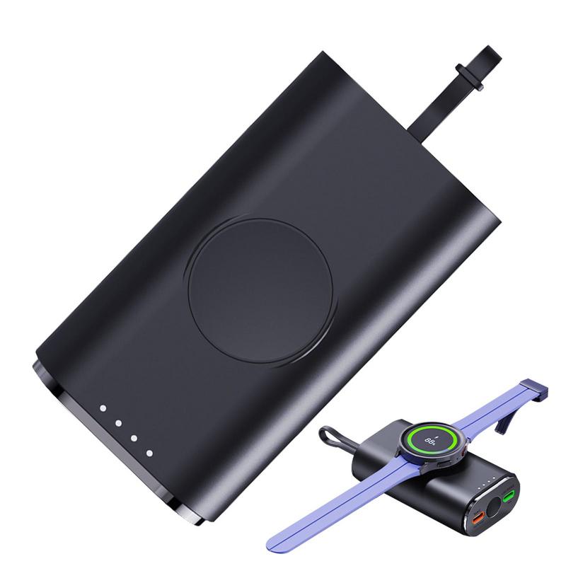 2 In 1 Magnetic Wireless Charger For Samsung Portable Watch Chargers USB Type C Fast Charging Station Dock Mobile Power Supply